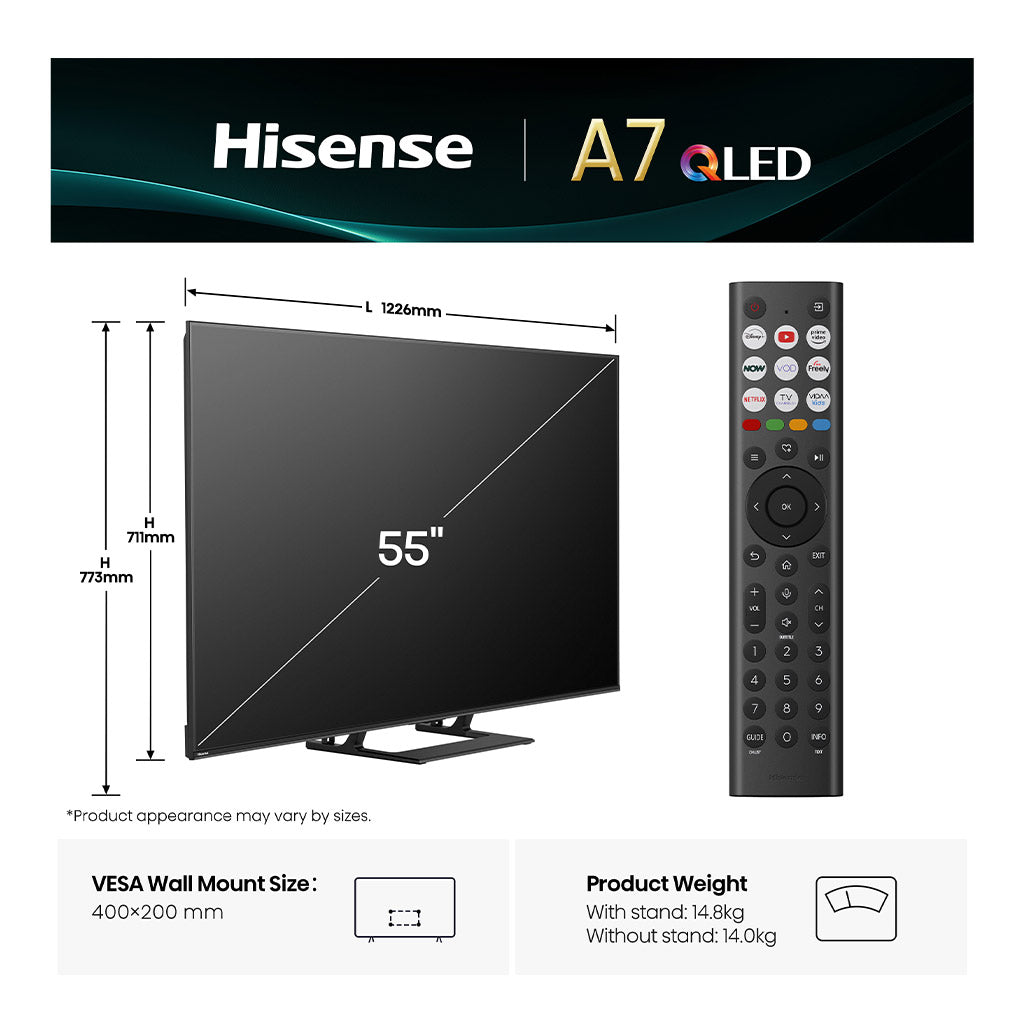 Hisense 55A7QTUK 55" QLED Smart TV