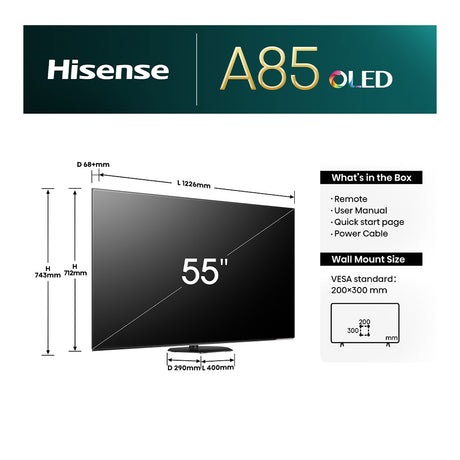 Hisense 55A85NTUK 55" OLED Smart TV
