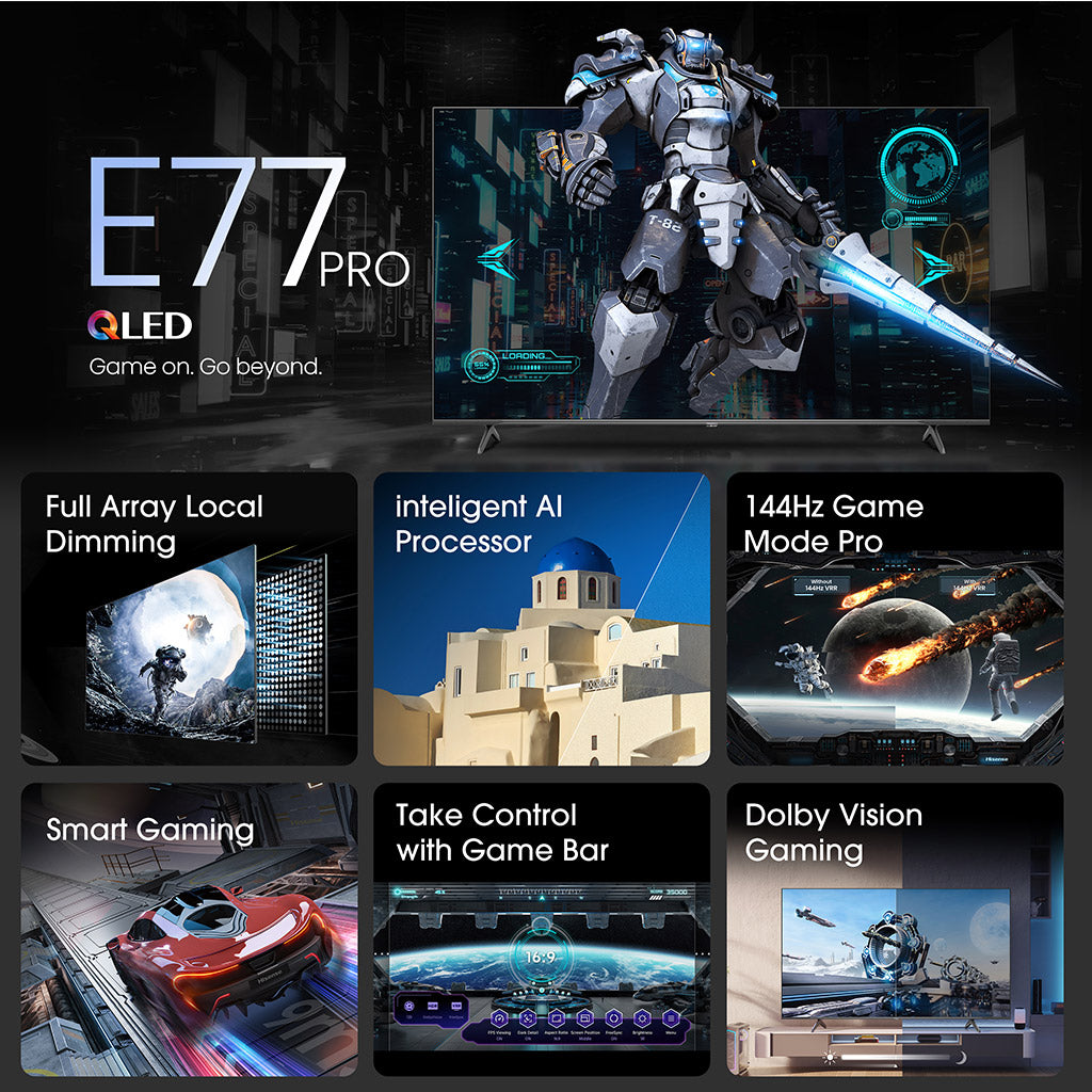 Hisense 55E77NQTUK PRO 55" QLED 4K Smart TV