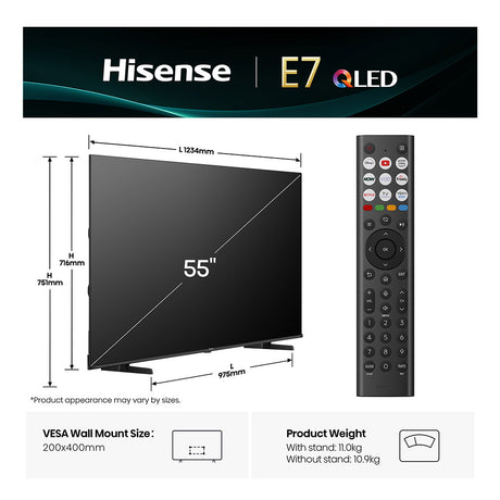 Hisense 55E7QTUK 55" QLED Smart TV