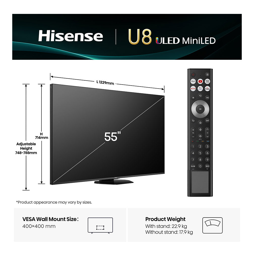 Hisense 55U8QTUK 55" ULED Smart TV