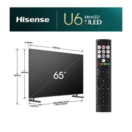 Hisense 65U6NQTUK 65" Mini LED Smart TV