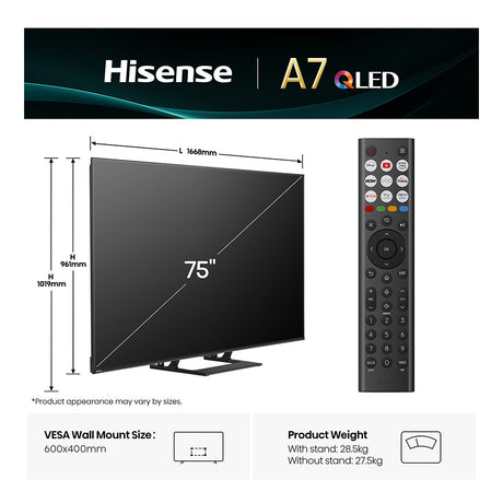 Hisense 75A7QTUK 75" QLED Smart TV
