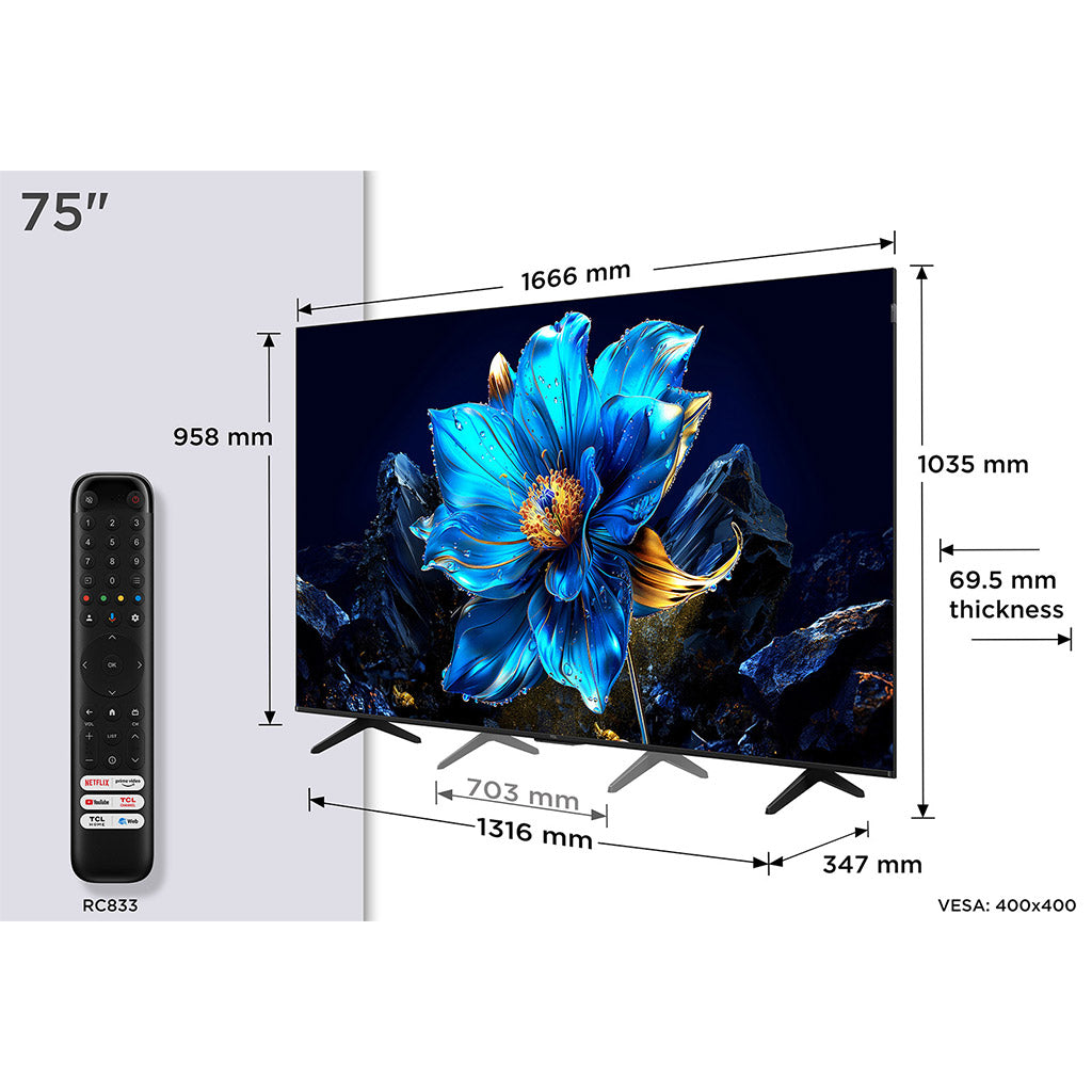 TCL 75P7K 75" 4K UHD QLED TV
