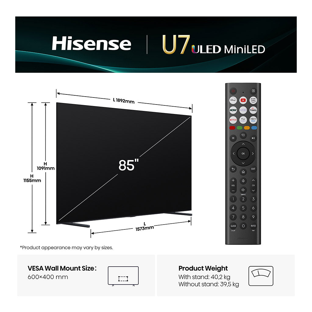 Hisense 85U7QTUK 85" ULED Smart TV