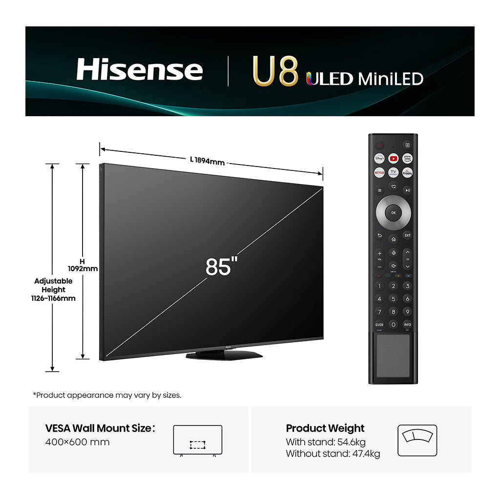Hisense 85U8QTUK 85" ULED Smart TV