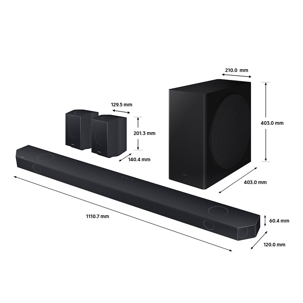 Samsung HW-Q930D 9.1.4Ch Soundbar with Subwoofer and Rear Speakers