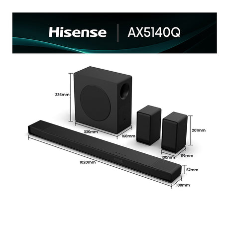 Hisense AX5140Q 5.1.4 Ch Soundbar System