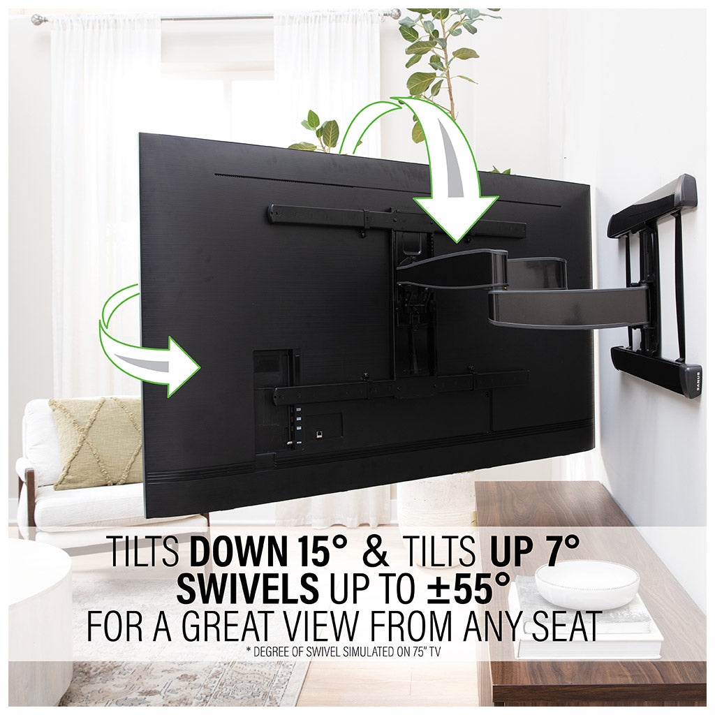 SANUS VXF830-B2 Full-Motion Wall Mount for TVs 65"-100"