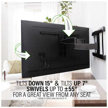 SANUS VXF830-B2 Full-Motion Wall Mount for TVs 65"-100"