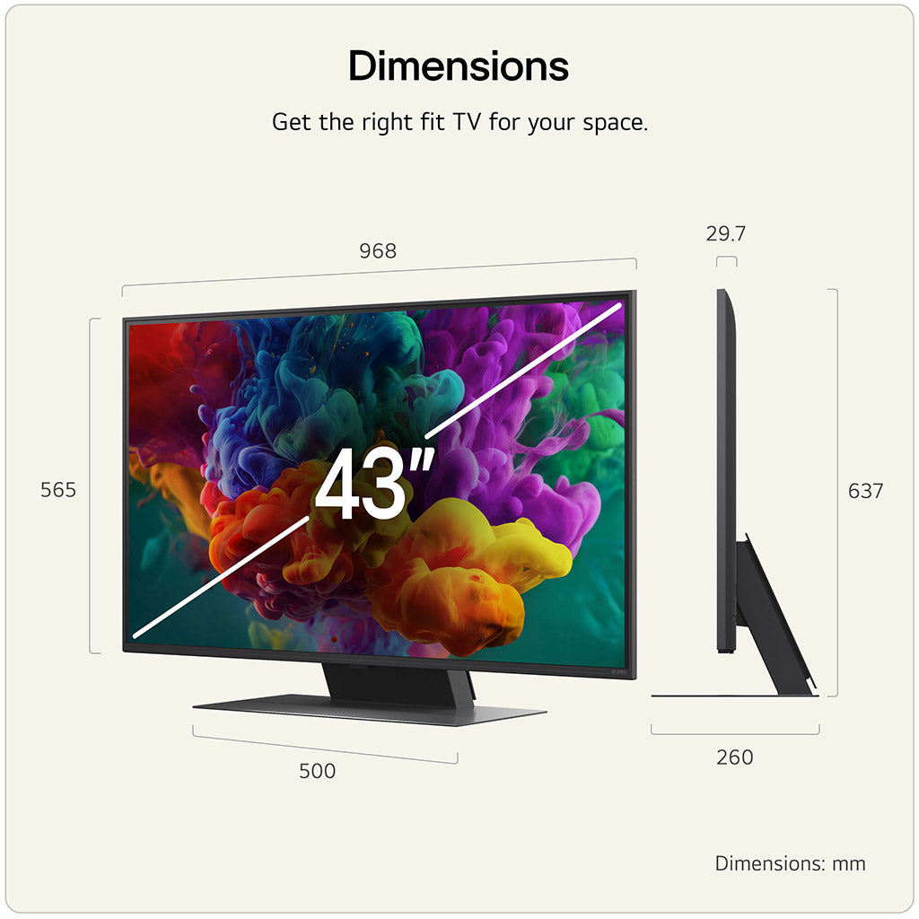 LG 43QNED87B6A 43" 4K QNED evo MiniLED AI TV