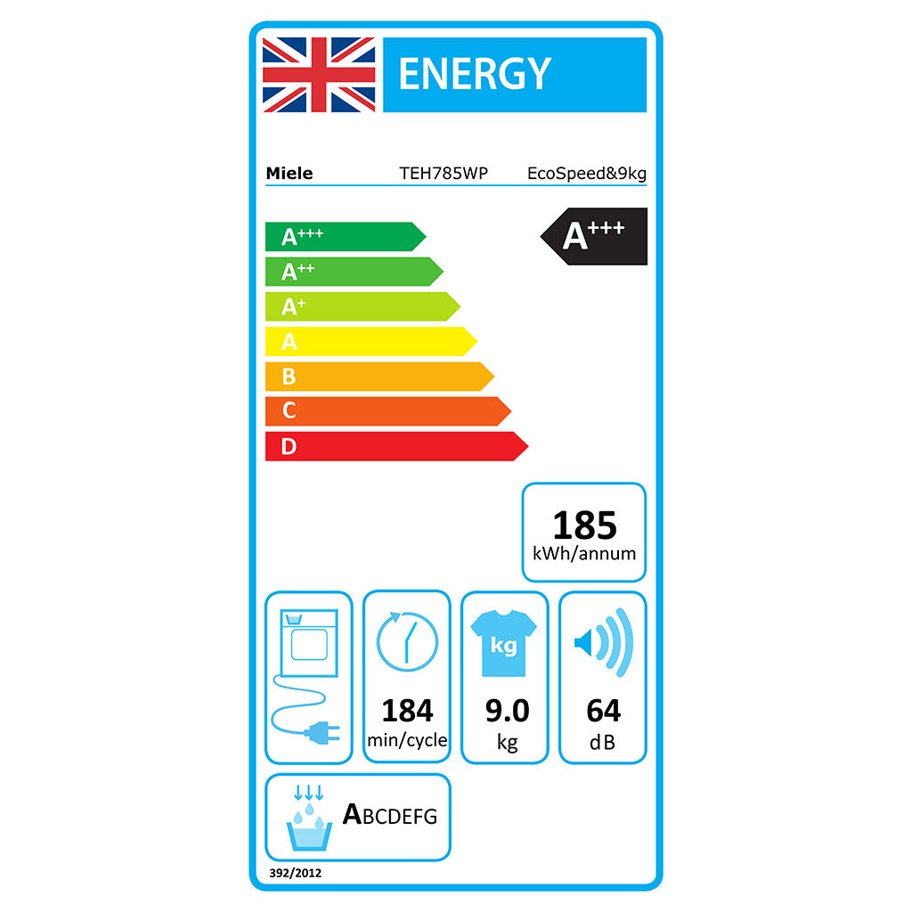 Miele TEH785WP EcoSpeed 9kg Tumble Dryer