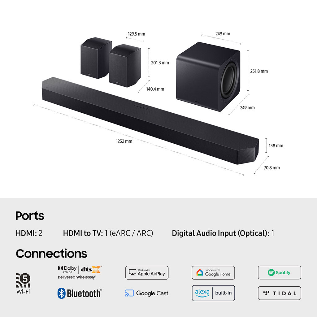 Samsung HW-Q990F 11.1.4Ch Soundbar with Subwoofer and Rear Speakers