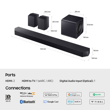 Samsung HW-Q990F 11.1.4Ch Soundbar with Subwoofer and Rear Speakers