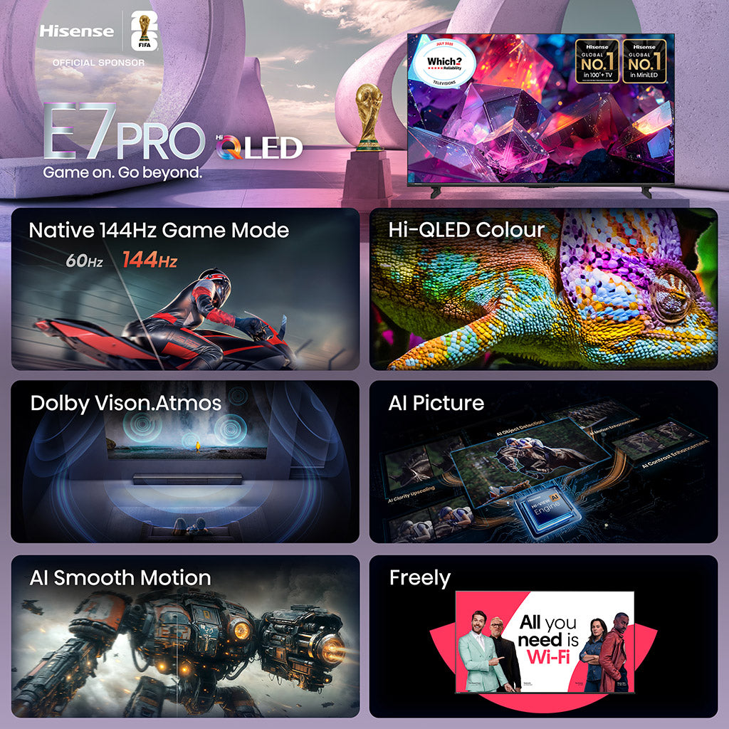 Hisense 100E7STUK PRO 100" Hi-QLED 4K TV