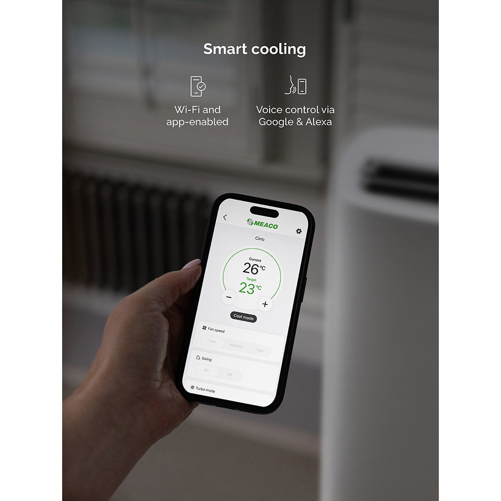 Meaco Cirro+ 16000 BTU Super Quiet Inverter Smart Portable Air Conditioner - Cooling Only