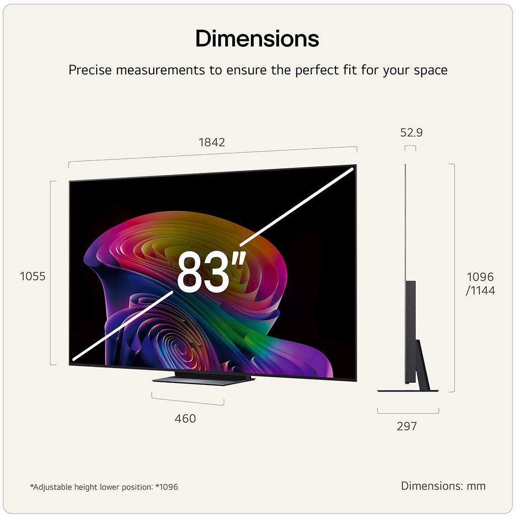 LG OLED83C66LB dimensions