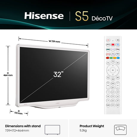 Hisense 32S5QTUK 32" QLED HD Smart TV