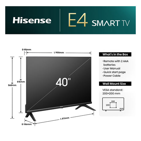 Hisense 40E4NTUK 40" FHD Smart TV