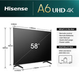 Hisense 58A6NTUK 58" UHD 4K Smart TV