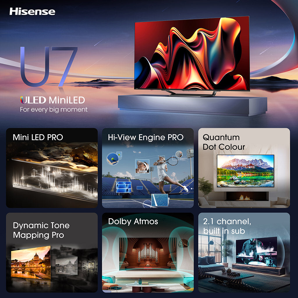 Hisense 65U7NQTUK 65" Mini LED 4K Smart TV