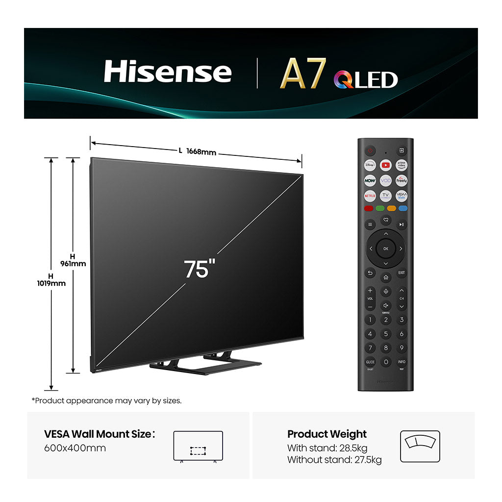 Hisense 75A7QTUK 75" QLED Smart TV
