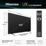 Hisense 100UXQTUK 100" Mini LED 4K Smart TV