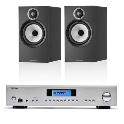 Rotel A12 MKii - B&W 606 S3 Bookshelf Speakers black