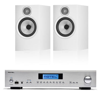 Rotel A12 MKii - B&W 606 S3 Bookshelf Speakers white