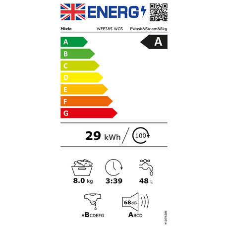Miele WEE385 WCS Wash & Steam 8kg