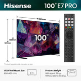 Hisense 100E7STUK PRO 100" Hi-QLED 4K TV