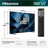 Hisense 100U7STUK 100" ULED Mini LED 4K TV