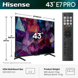 Hisense 43E7STUK PRO 43" Hi-QLED 4K TV