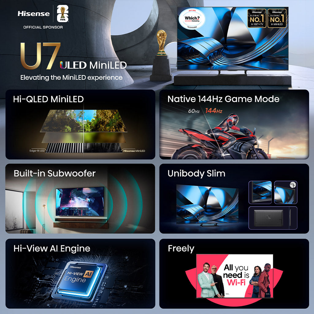 Hisense 50U7STUK 50" ULED Mini LED 4K TV