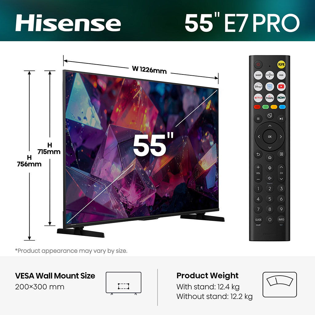 Hisense 55E7STUK PRO 55" Hi-QLED 4K TV