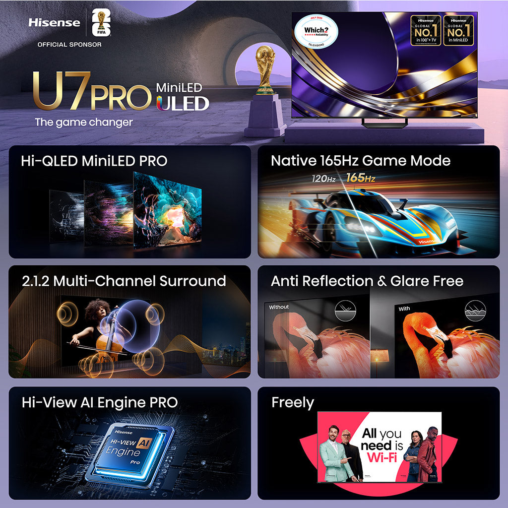Hisense 55U7STUK PRO 55" ULED Mini LED 4K TV