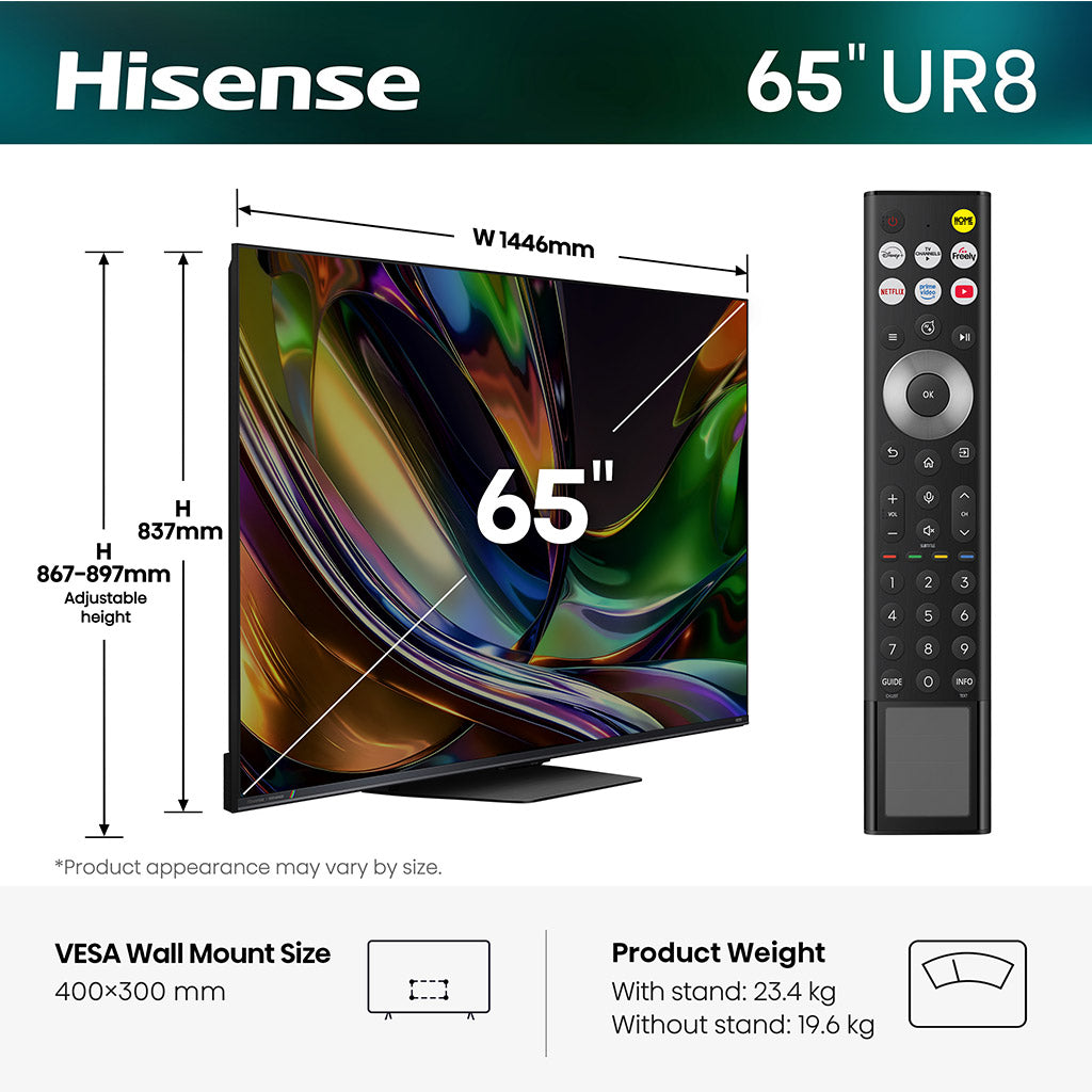 Hisense 65UR8STUK 65" RGB-MiniLED 4K TV