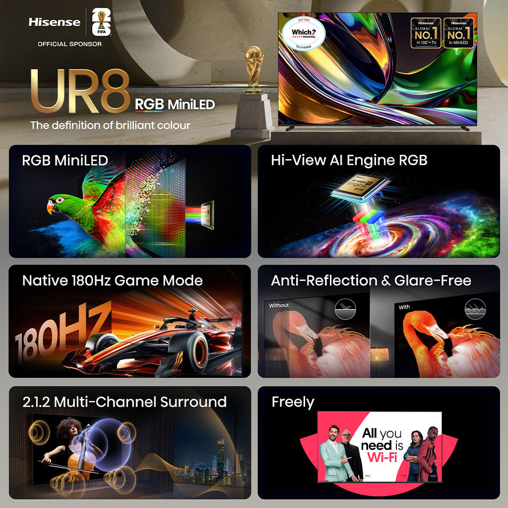 Hisense 75UR8STUK 75" RGB-MiniLED 4K TV