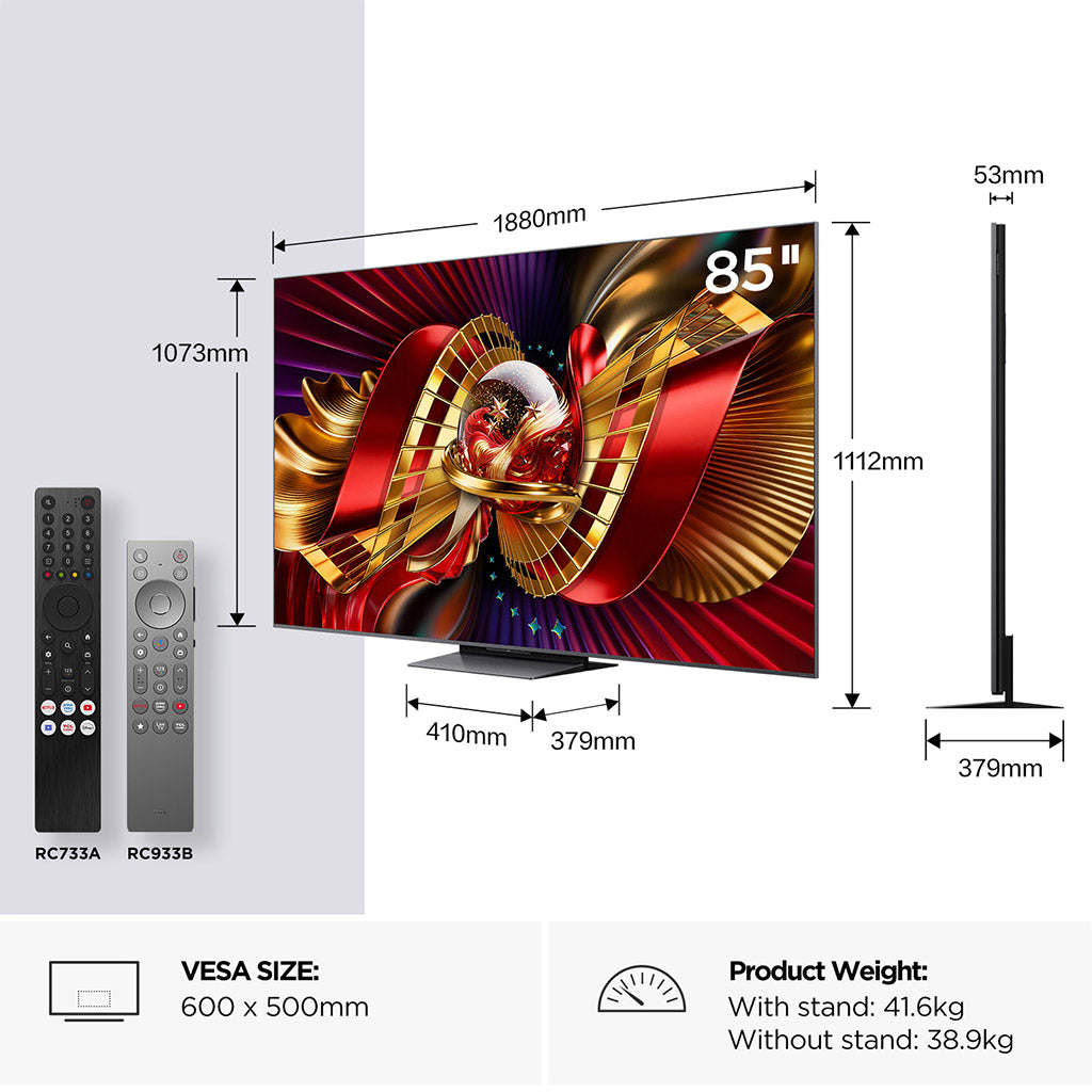 TCL 85C8L-UK 85" 4K SQD-Mini LED TV