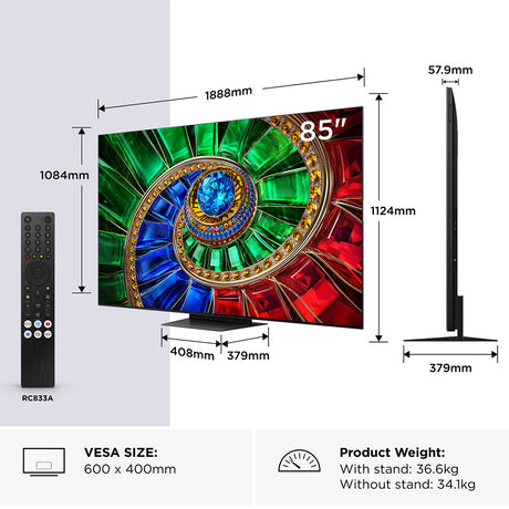 TCL 85RM7L-UK 85" 4K RGB-Mini LED TV