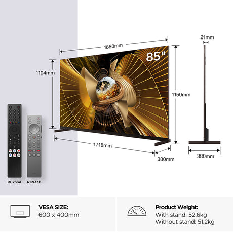 TCL 85X11L-UK 85" 4K SQD-Mini LED TV