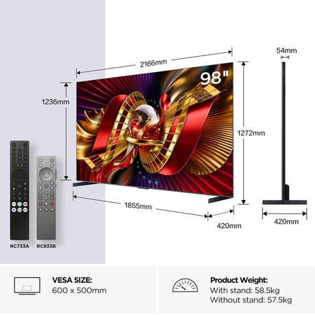 TCL 98C8L-UK 98" 4K SQD-Mini LED TV