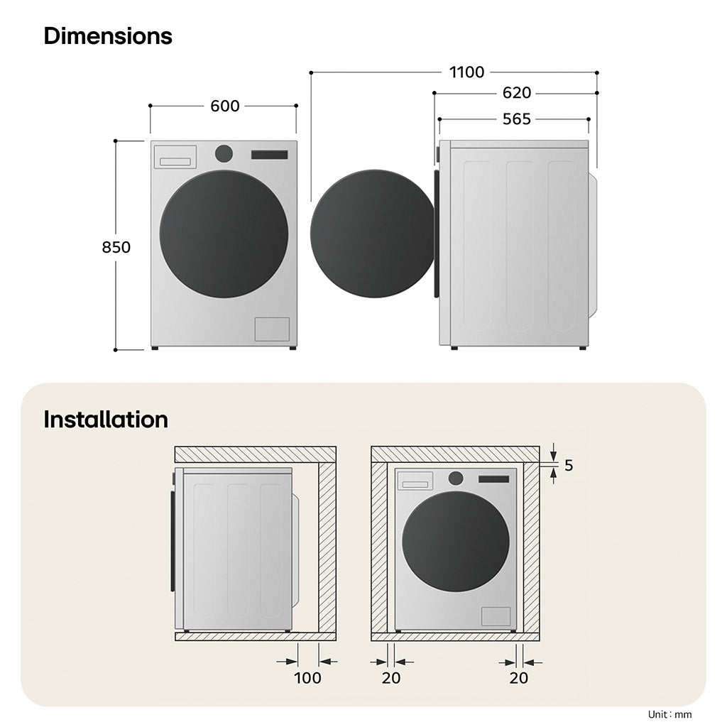 LG F4Y510GBLN1 10kg Washing Machine