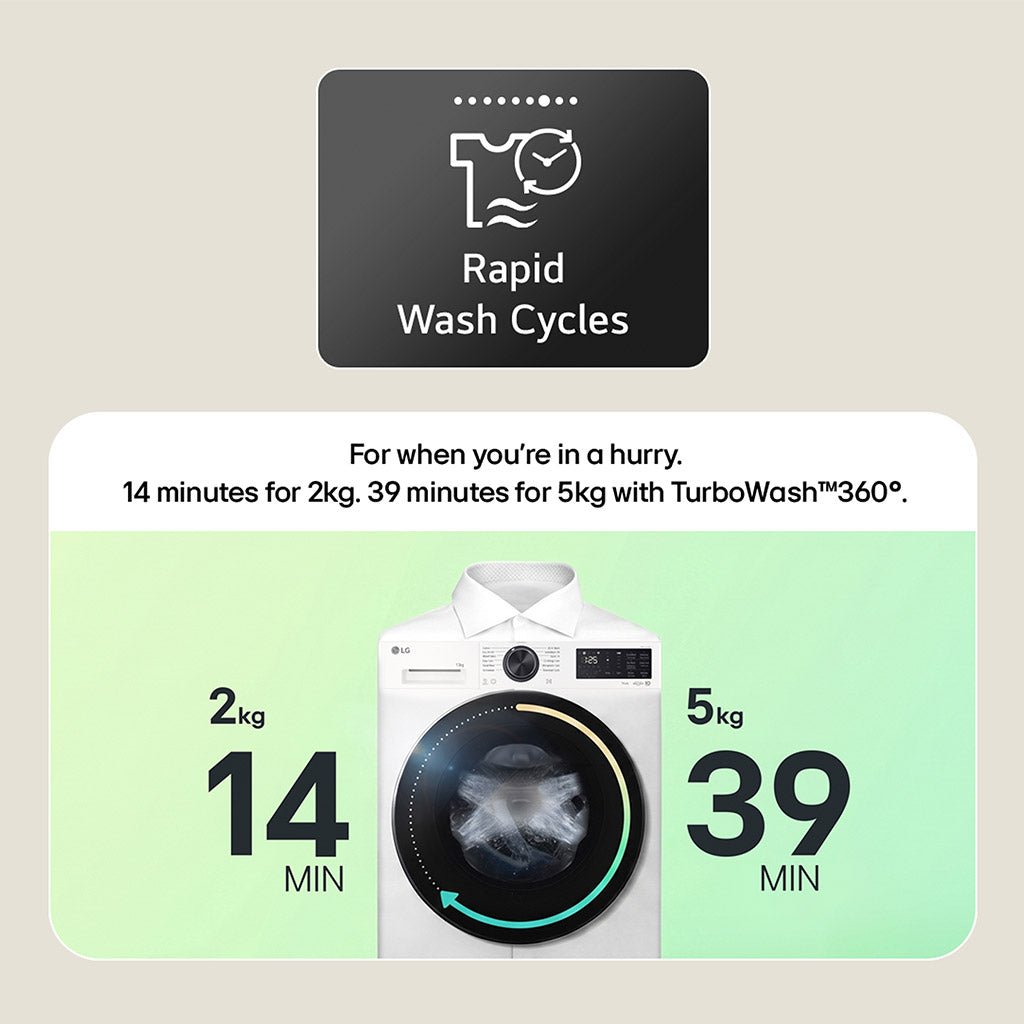 LG FWY706WWTN1 10kg / 6kg Washer Dryer TurboWash Series 4 Pro