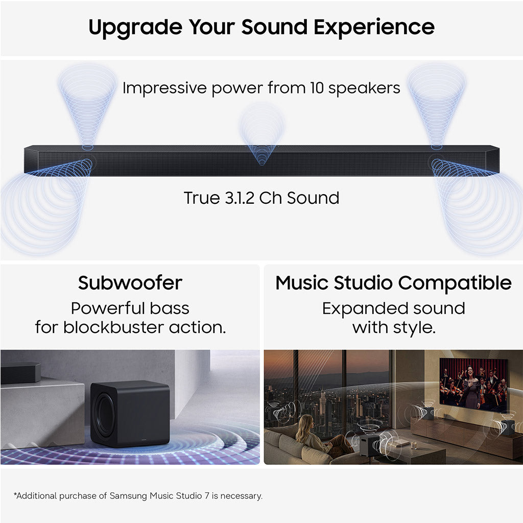 Samsung HW-Q600H 3.1.2 Ch Soundbar with Subwoofer