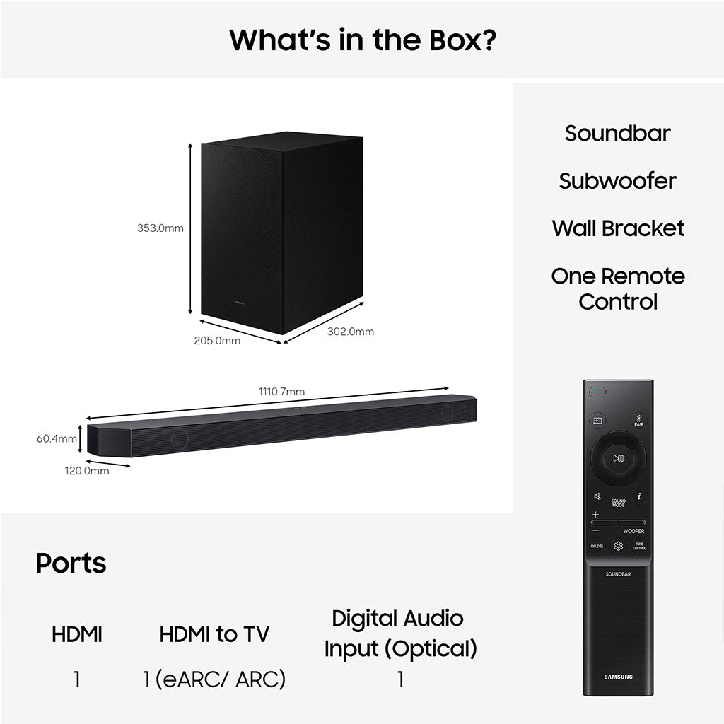 Samsung HW-Q600H 3.1.2 Ch Soundbar with Subwoofer