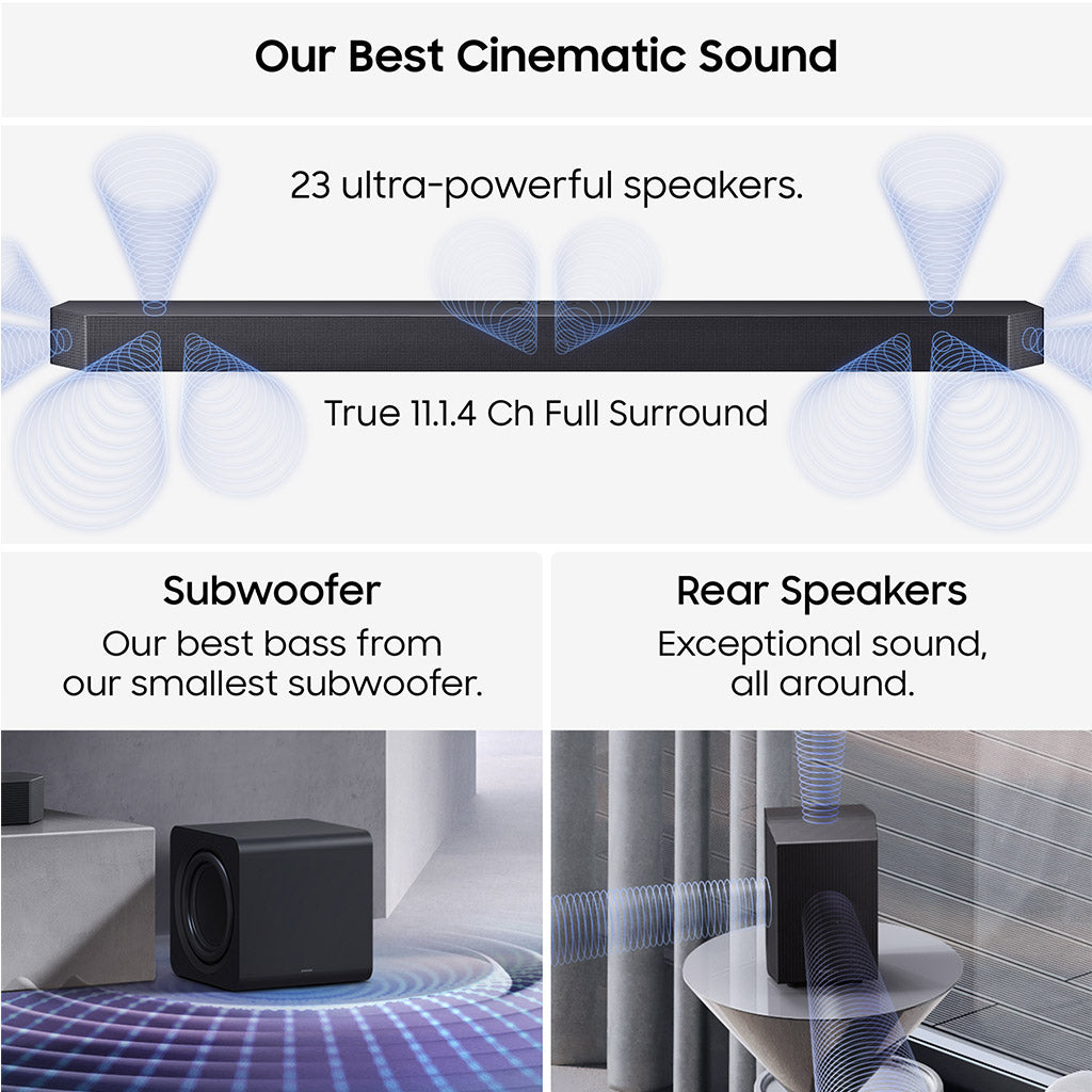 Samsung HW-Q990H 11.1.4Ch Soundbar with Subwoofer and Rear Speakers