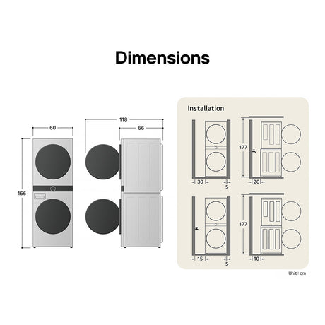 LG WT1210WWF WashTower 12Kg / 10kg Washing Machine / Dryer  
