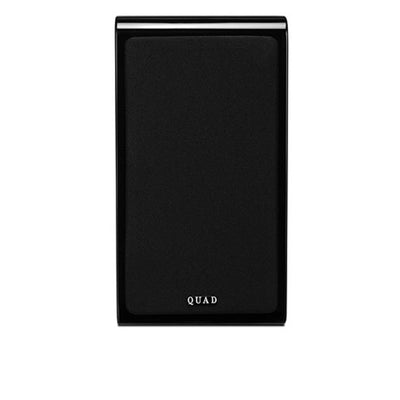 Quad S-2 Ribbon Bookshelf Speaker in black gloss with grille on