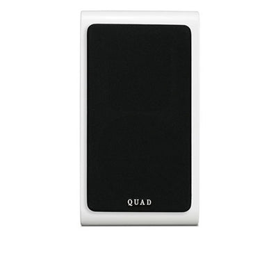 Quad S-2 Ribbon Bookshelf Speaker in gloss white with grille on